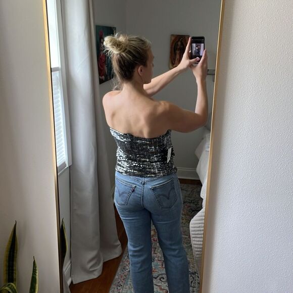 Forever 21‎ Skirt Tube Top Womens Size Large Mirror Sequin - Picture 5 of 10